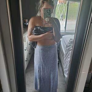 American Eagle Outfitters Blue Floral Maxi Skirt